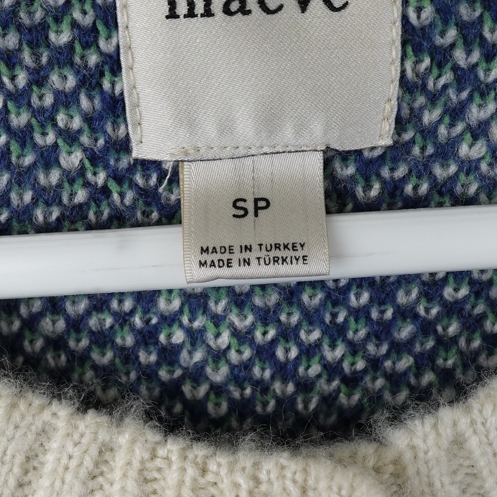 Anthropologie Maeve Cardigan Womens S Knit Floral Pop Graphic Intarsia Nordic - Picture 3 of 14
